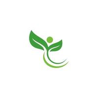 Green leaves logo. plant nature eco garden stylized icon vector botanical.