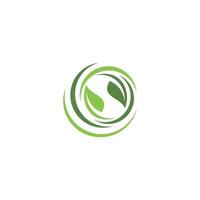 Green leaves logo. plant nature eco garden stylized icon vector botanical.