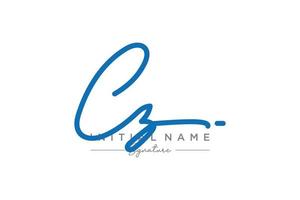Initial CZ signature logo template vector. Hand drawn Calligraphy lettering Vector illustration.