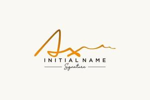 Initial AX signature logo template vector. Hand drawn Calligraphy lettering Vector illustration.