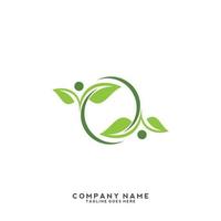 Green leaves logo. plant nature eco garden stylized icon vector botanical.