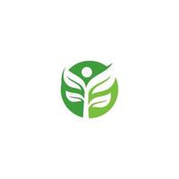 logotipo de hojas verdes. planta naturaleza eco jardín icono estilizado vector botánico.