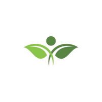 Green leaves logo. plant nature eco garden stylized icon vector botanical.