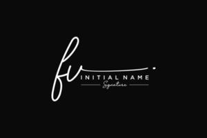 Initial FV signature logo template vector. Hand drawn Calligraphy lettering Vector illustration.