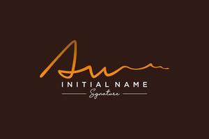 Initial AW signature logo template vector. Hand drawn Calligraphy lettering Vector illustration.