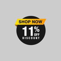 11 discount, Sales Vector badges for Labels, , Stickers, Banners, Tags, Web Stickers, New offer. Discount origami sign banner.