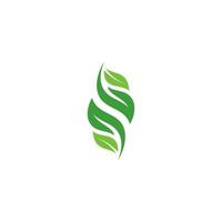 Green leaves logo. plant nature eco garden stylized icon vector botanical.