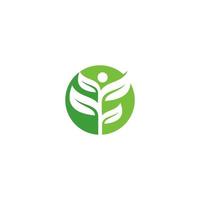 logotipo de hojas verdes. planta naturaleza eco jardín icono estilizado vector botánico.