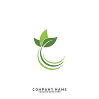 Green leaves logo. plant nature eco garden stylized icon vector botanical.