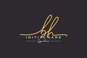 Initial BH signature logo template vector. Hand drawn Calligraphy lettering Vector illustration.
