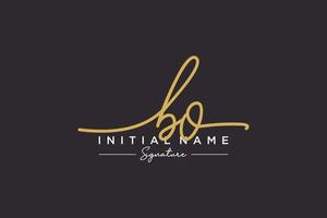 Initial BO signature logo template vector. Hand drawn Calligraphy lettering Vector illustration.