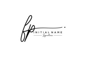 Initial FP signature logo template vector. Hand drawn Calligraphy lettering Vector illustration.