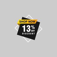 13 discount, Sales Vector badges for Labels, , Stickers, Banners, Tags, Web Stickers, New offer. Discount origami sign banner.