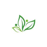 Green leaves logo. plant nature eco garden stylized icon vector botanical.