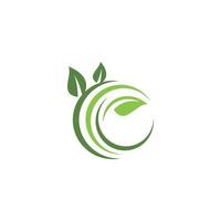 Green leaves logo. plant nature eco garden stylized icon vector botanical.