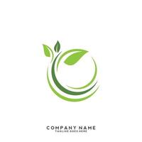 Green leaves logo. plant nature eco garden stylized icon vector botanical.