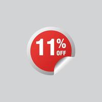 11 discount, Sales Vector badges for Labels, , Stickers, Banners, Tags, Web Stickers, New offer. Discount origami sign banner.