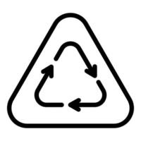 Eco triangle icon, outline style vector