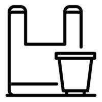 Bioplastic products icon, outline style vector