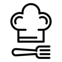 Chef hat icon, outline style vector