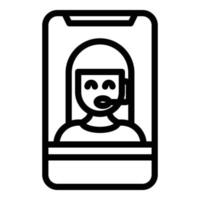 Agent smartphone icon, outline style vector