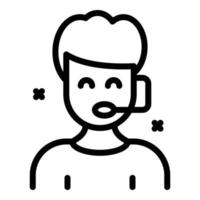 Call center agent icon, outline style vector