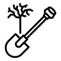 Garden spade icon, outline style vector