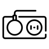 Wall electric plug icon, outline style vector