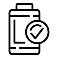 Full battery icon, outline style vector