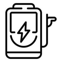 Eco innovation charge icon, outline style vector