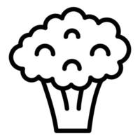 Organic broccoli icon, outline style vector