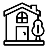 icono de la casa de la ciudad, estilo de contorno vector