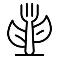 icono de comida vegetariana, estilo de contorno vector