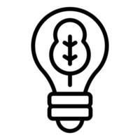 Leaf bulb innovation icon, outline style vector