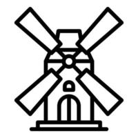 Windmill icon, outline style vector