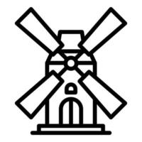 Windmill icon, outline style vector