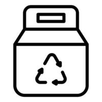 icono de bolsa reciclable, estilo de esquema vector