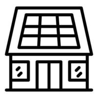 Solar panel icon, outline style vector