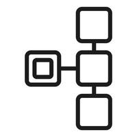 Hierarchy structure icon, outline style vector