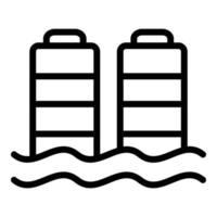 icono de la industria hidroeléctrica, estilo de esquema vector