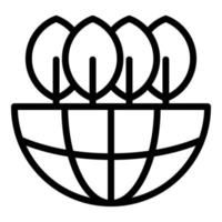 Globe trees icon, outline style vector