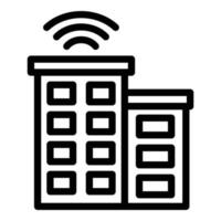 Wireless building icon, outline style vector