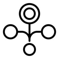 Network nodes icon, outline style vector