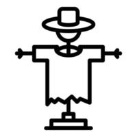 Farm scarecrow icon, outline style vector