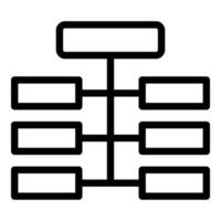 icono de estructura de jerarquía, estilo de esquema vector