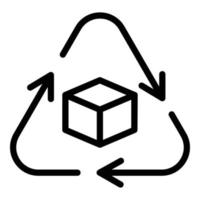 Recyclable icon, outline style vector