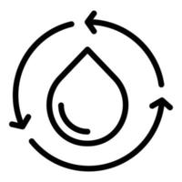 icono de gota de agua circular, estilo de esquema vector