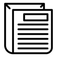 Actual documentation icon, outline style vector