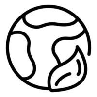 icono de globo de hoja, estilo de esquema vector