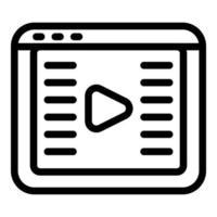 Online video clip icon, outline style vector